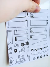 6 hojas/juego de pegatinas de papel de calendario negro para Scrapbook planificador diario calendario DIY decoración de álbum de fotos adhesivas niños