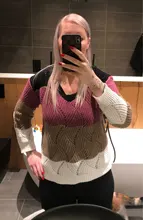 Women Sweater Pullover Long-Sleeve Plus-Size Tops Loose Thick Casual Fashion New Patchwork