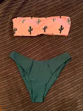 Swimsuit Micro Bikini Push-Up HOHL Beach-Bathers Women Biquini Cactus-Print Sexy