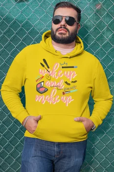 

Angemiel Wear Wake Up And Make Up Yellow Men 'S Hooded Sweatshirt