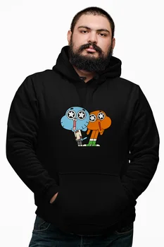 

Angemiel Wear Fan Up To Darwin And Gumball Black Male Hooded Sweatshirt