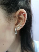 CANNER-pendientes de plata de ley 925 con circonita de cristal, joyería fina con cierre de tuerca, para mujeres