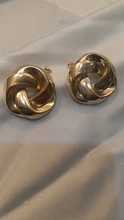 Dangle-Earrings Charm Spiral Maxi-Statement Metal-Twisted Za Vintage Women Gold-Color