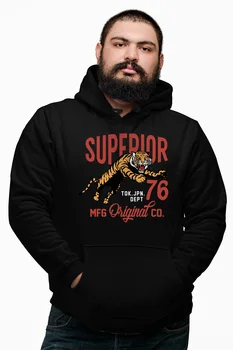 

Angemiel Wear Superior Mini Tiger Black Male Hooded Sweatshirt