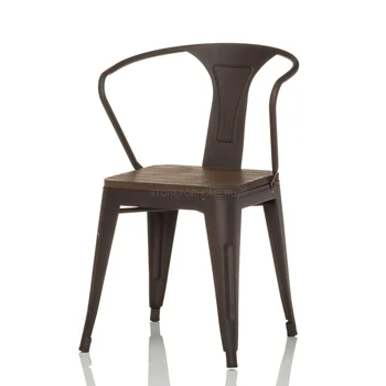 

Tolix wood chair with armrests
