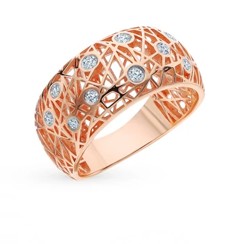 

Gold ring with diamonds sunlight sample 585