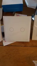 UBARO-Interruptor táctil con Panel de cristal blanco, pulsador estándar europeo de luz Ac230v, 1 Banda, Control único, lámpara de pared