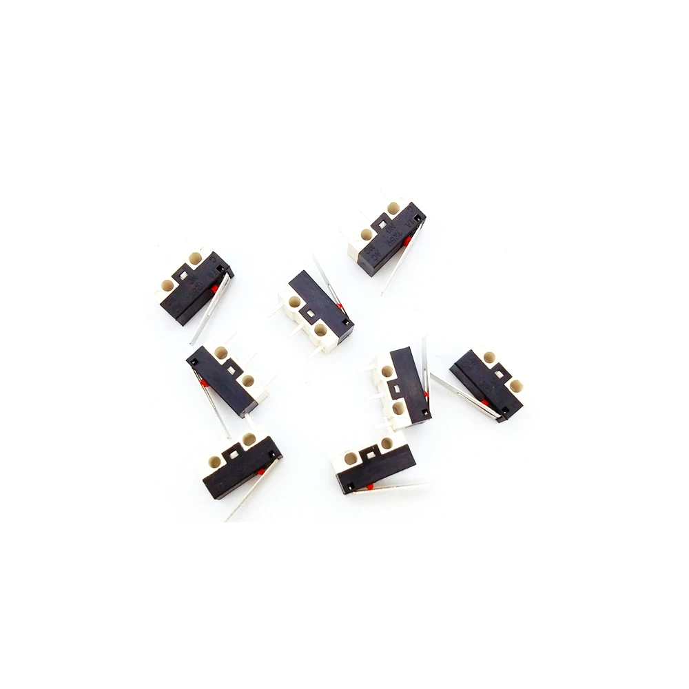 

10pcs Limit Microswitch With Three Straight Legs Mouse Side Key Momentary Micro Limit Switch 1A/125VAC For Makerbot MK7/ MK8