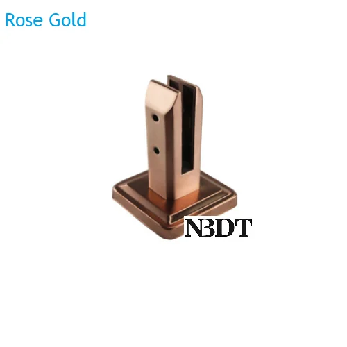 Square Rose Gold 304 нержавеющая сталь литой зажим для скобы кронштейна бассейн балкон забор ветровое стекло балюстрада лестничные перила стекло золото черный - Цвет: Square Rose Gold