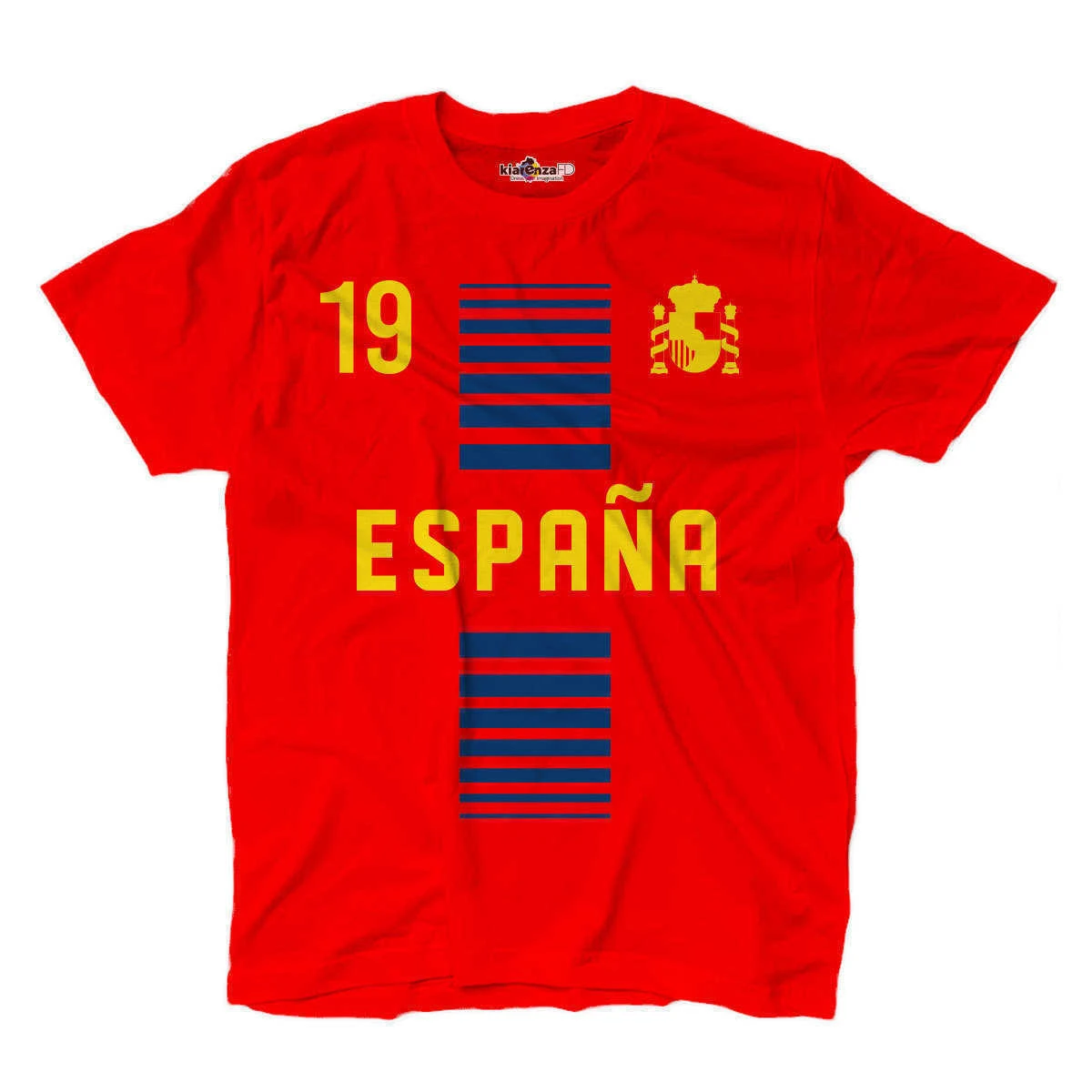 Camiseta deportiva nacional hombre España 19 fútbol deporte 1 S|Camisetas| -