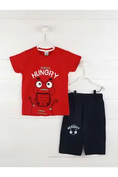 

Summer boy's child ball top red shorts shorts t-shirts cotton cartoon casual daily use spring summer season style models