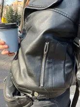 Jacket Women Basic-Coat Moto Aelegantmis Faux-Leather Plus-Size Winter Outerwear Autumn