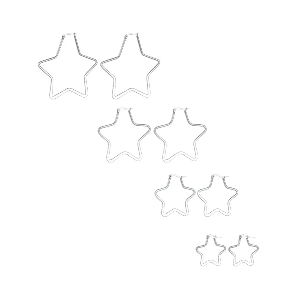 4 Pairs Korea Simple Five-pointed Star Earrings Fashion jewelry simple earrings small Star ear ring for women