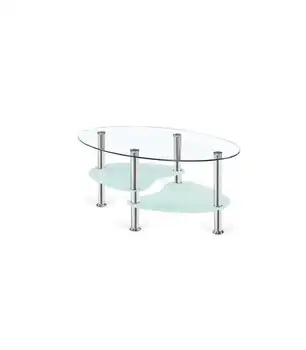 

Center table Brandy Oval with lid and glass shelves
