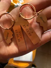 Par de llaveros personalizados para pareja, regalos para pareja, pareja, novio, novia, San Valentín, con dos iniciales