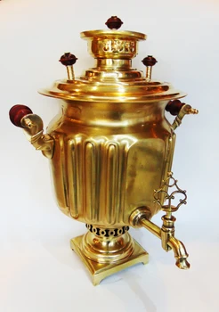 

Samovar. Form "lantern". Material: brass polished. Volume 5 liters. Alexey Vasil's samovar factory