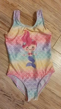 Bañador de una pieza para niñas, ropa de baño con estampado de arco iris, 2 a 11 años
