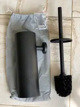 Toilet-Brush-Holder-Set Wall-Mounted Cleaning-Storage Bathroom Black 304-Stainless-Steel