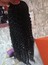 Coleta de pelo rizado Afro, cabello humano Remy brasileño con cordón, coleta Ombre, extensiones de cabello