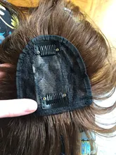Halo Lady-Clip de belleza para mujer, cabello humano con explosión de flequillo, pieza central, pelo lacio brasileño no Remy para la pérdida de cabello