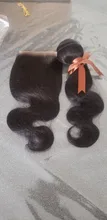 Extensiones de cabello humano con ondas corporales, cierre de encaje, cabello brasileño Remy, ondulado, 3/4 mechones con cierre, extensión de 30 pulgadas
