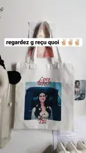 Bolsa de mano con estampado de Lana Del Rey para chicas, bolso de compras con estampado de dibujos animados Hipster, informal, a la moda