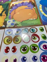 Pegatinas de rompecabezas para niños, juegos de rompecabezas de princesa de cara a cara, dinosaurio de ensamblaje, juguete educativo de entrenamiento de reconocimiento