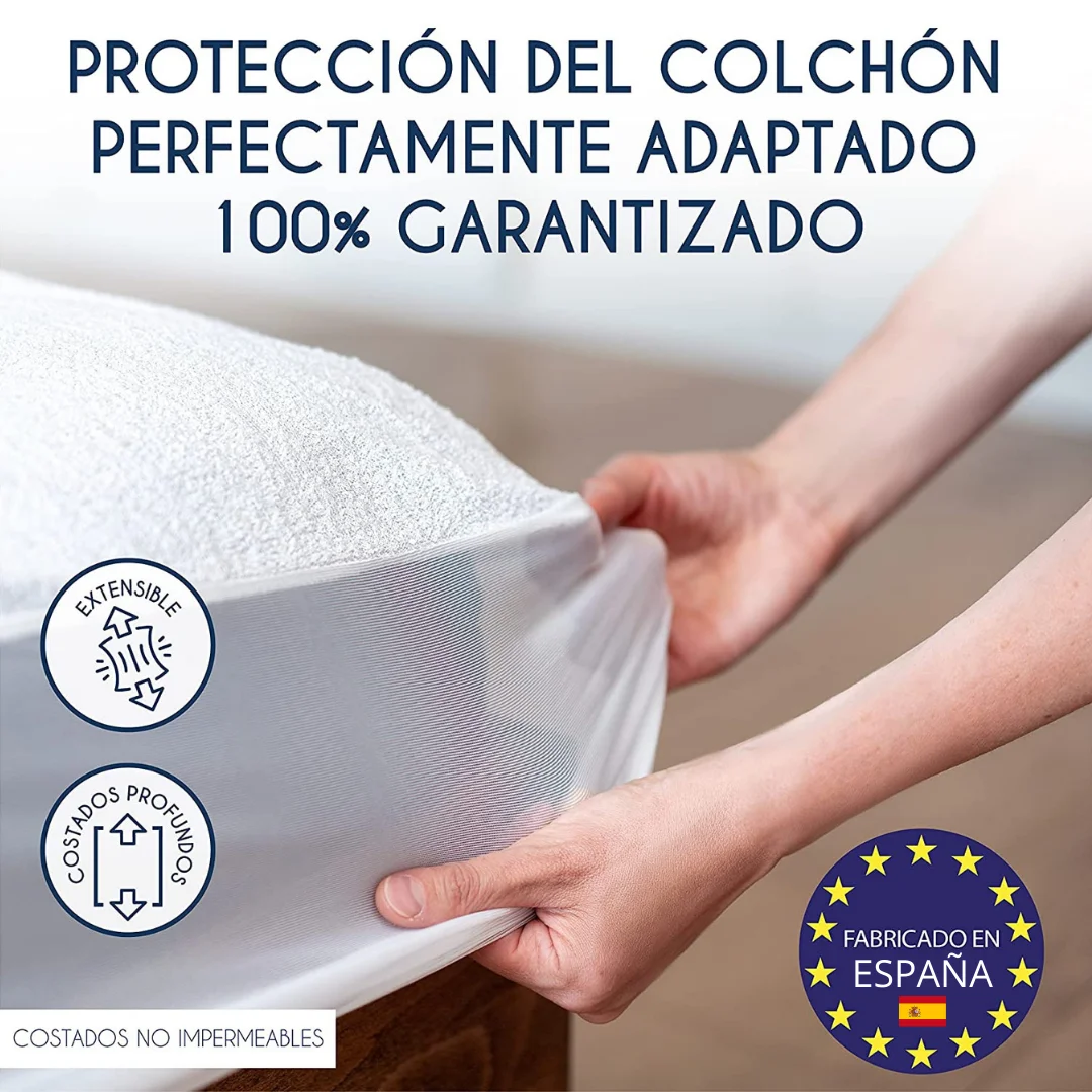 Funda De Colchón Transpirable De Microfibra 100%, Altura Hasta 27 Cm - Fabricada En España, Con Cremallera