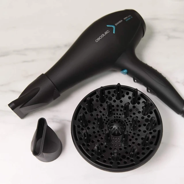 Cecotec Secador Difusor de Pelo Bamba IoniCare MagiCurls. 800 W de  Potencia, Tecnología de Iones para eliminar el Frizz, Difusor de 17 Púas,  Cable