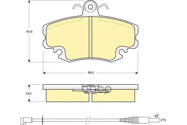 Колодки Тормозные Renault Logan 04-/Sandero 08-/Clio 91- Передние С Датчиком Girling 6104001 Girling арт. 6104001