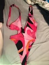 Bañador Sexy de una pieza para mujer, traje de baño estampado, mono de un hombro, Monokini de realce, brasileño, ropa de playa para verano, 2021