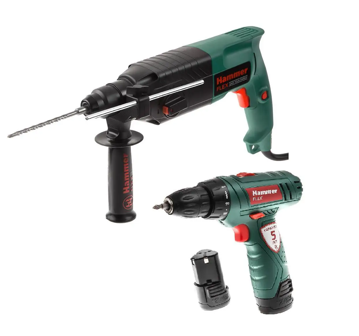Набор HAMMER Перфоратор PRT620LE+Дрель аккумуляторная ACD12/2LE