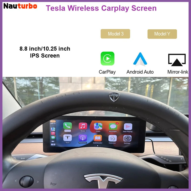 

10.25" Android/Linux Apple CarPlay Screen for Tesla Model 3 Model Y with Car Play Mirror Link GPS Navigation Bluetooth Function
