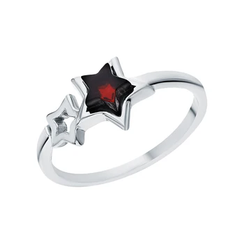 

Silver ring with amber sunlight sample 925