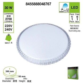 

Lámpara de techo LED redonda moderna de 30W