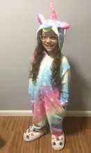 Pijama de Anime Panda de los pijamas de los niños de pijamas para niños viñetas de animales bebé traje de invierno Niño niña Licorne mono