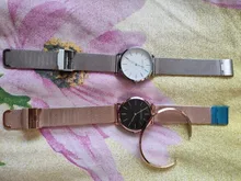 Reloj de mujer movimiento de cuarzo, correa de malla, resistente al agua, oro rosa, pulsera acero inoxidable, japonés