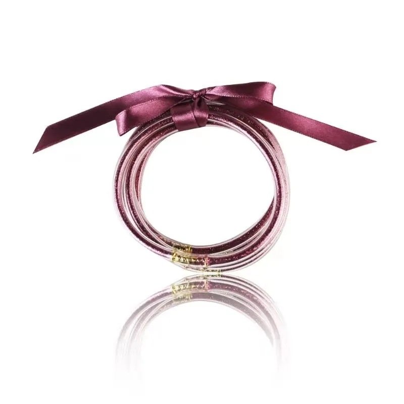 

Wholesale 5 Layered Glitter Bracelets Bangle Vinyl Tuber Handmade Glitter Hoop