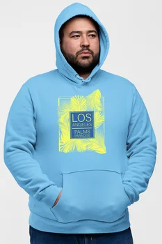 

Angemiel Wear Los Angeles Palm Paradise Blue Men 'S Hooded Sweatshirt