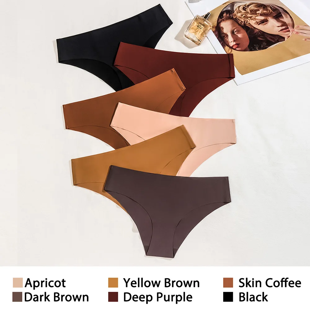 6 Pcs/Set Seamless Panties for Women Ice Silk Women's Panties Breathable  Brief Sexy Low Waist Female Underwear Girl Underpant