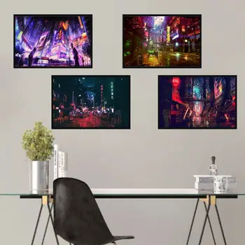 

Futuristic Cyber City Wall Digital Artwork Hd Printing Game Landscape Poster For Home And BedRoom Decoration Dz074