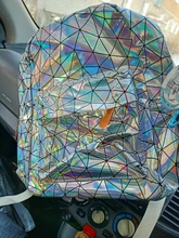 Yogodlns-mochila holográfica geométrica para hombre y mujer, morral de viaje de PVC, bandolera Laser, escolar, informal