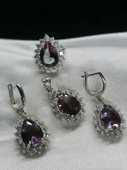 

Set silver Italian 925 plating rhodium plated with zircons