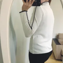 Winter Sweater Turtleneck Slim-Fit AMII Women Causal Autumn Minimalism for Spliced 12040303