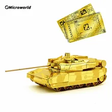 Microworld rompecabezas 3D de Metal para niños, juegos de modelo de tanque de batalla principal, Kits de corte láser, rompecabezas DIY, juguetes educativos, regalos