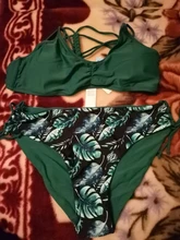 Swimsuit Women Bikini-Sets Bathing-Suits CUPSHE Reversible-Bottom Two-Pieces Beach Floral