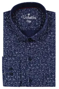 

Men's shirt Varetta Floral shirts for men Light Print Casual Shirt Long Sleeve men shirt Dark Blue Male Shirts Cotton hawaiian