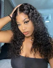 Curlymax onda profunda tiempo Hd transparente 13x6 frente de encaje pelucas de cabello humano Pre arrancado de agua brasileña Frontal rizado pelucas para mujeres