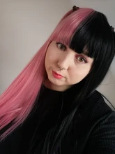 Wig Hair-Wigs Bangs Lolita Pink Black Synthetic Women African Heat-Resistant Cosplay