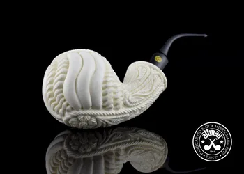 

Hand Made Turkish ALTINAY Meerschaum Pipe Sepiolite Carved Apple Tobacco Pipe Gift